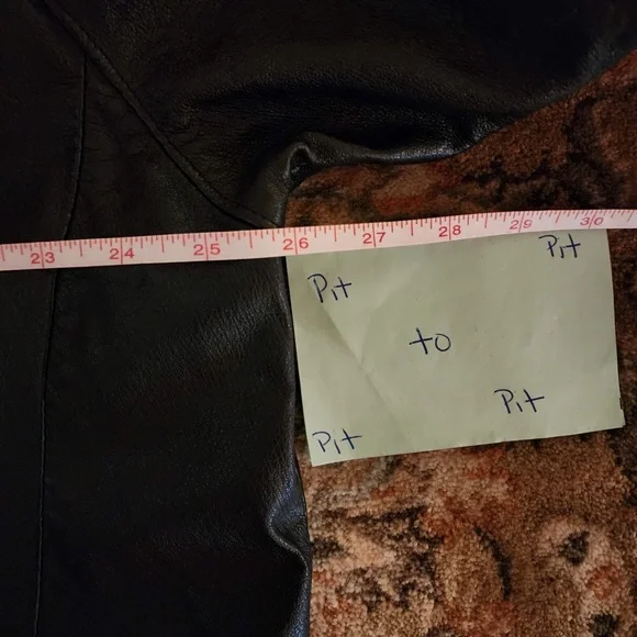 Vintage Accent Black Leather Cocoon Sleeve Maxi Single Breasted Coat Size XL - Picture 12 of 14